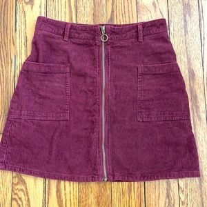 Altar’d State, Corduroy Zip Skirt, Size S